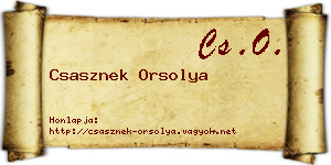 Csasznek Orsolya névjegykártya