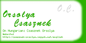 orsolya csasznek business card